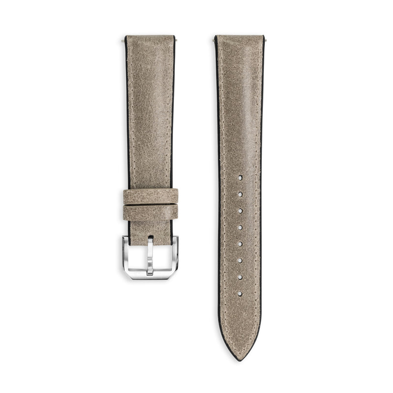 Stone Grey DuoHide Leather Watch Strap, 20mm - Praesidus