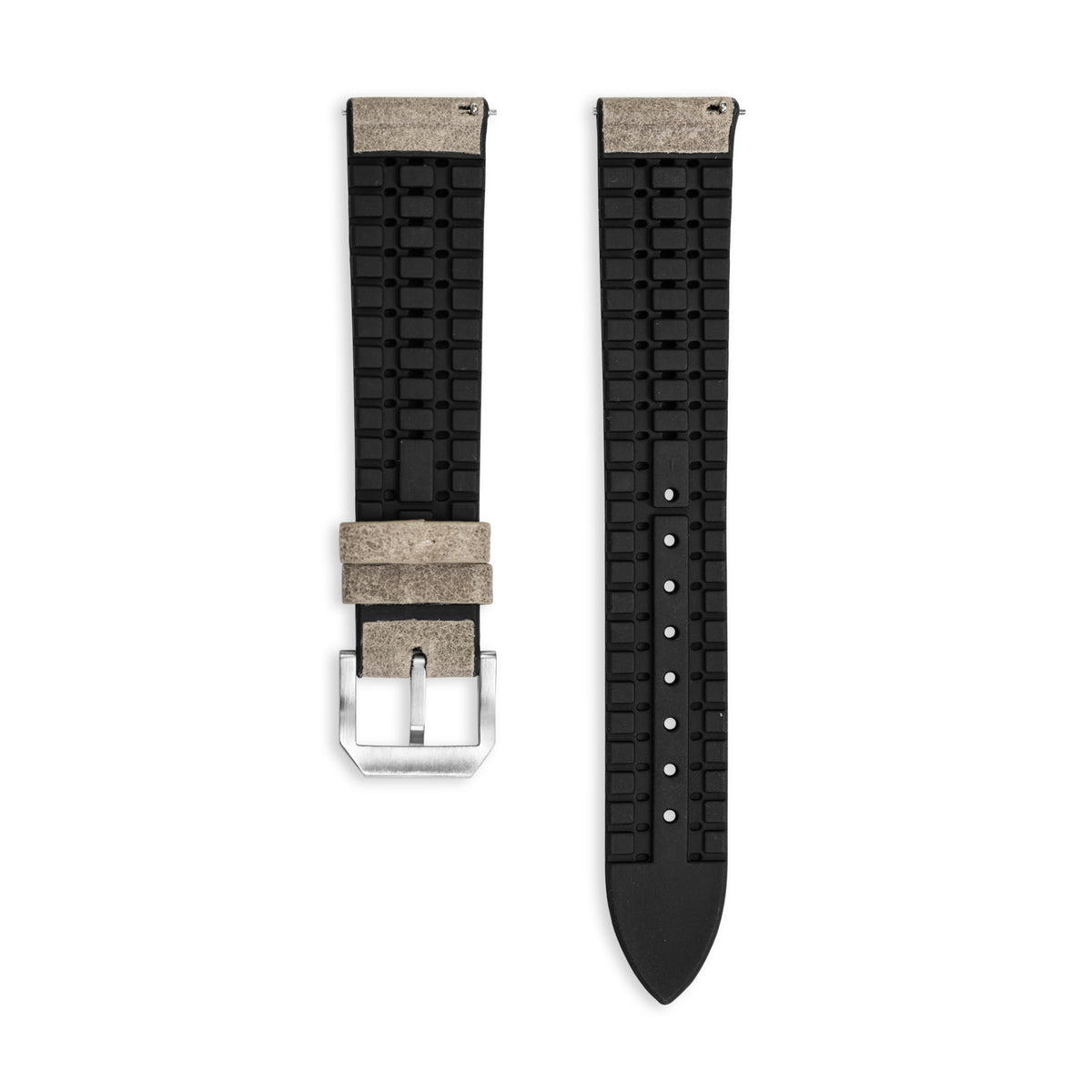 Stone Grey DuoHide Leather Watch Strap, 20mm - Praesidus