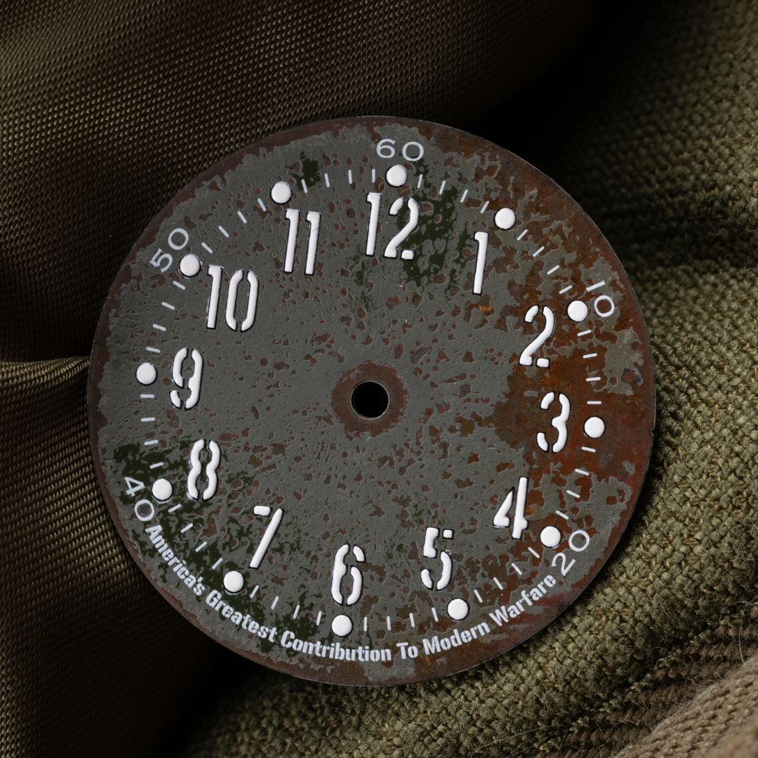A-11 LMUV Oddball one-of-one dial cut from WWII Willys MB jeep steel