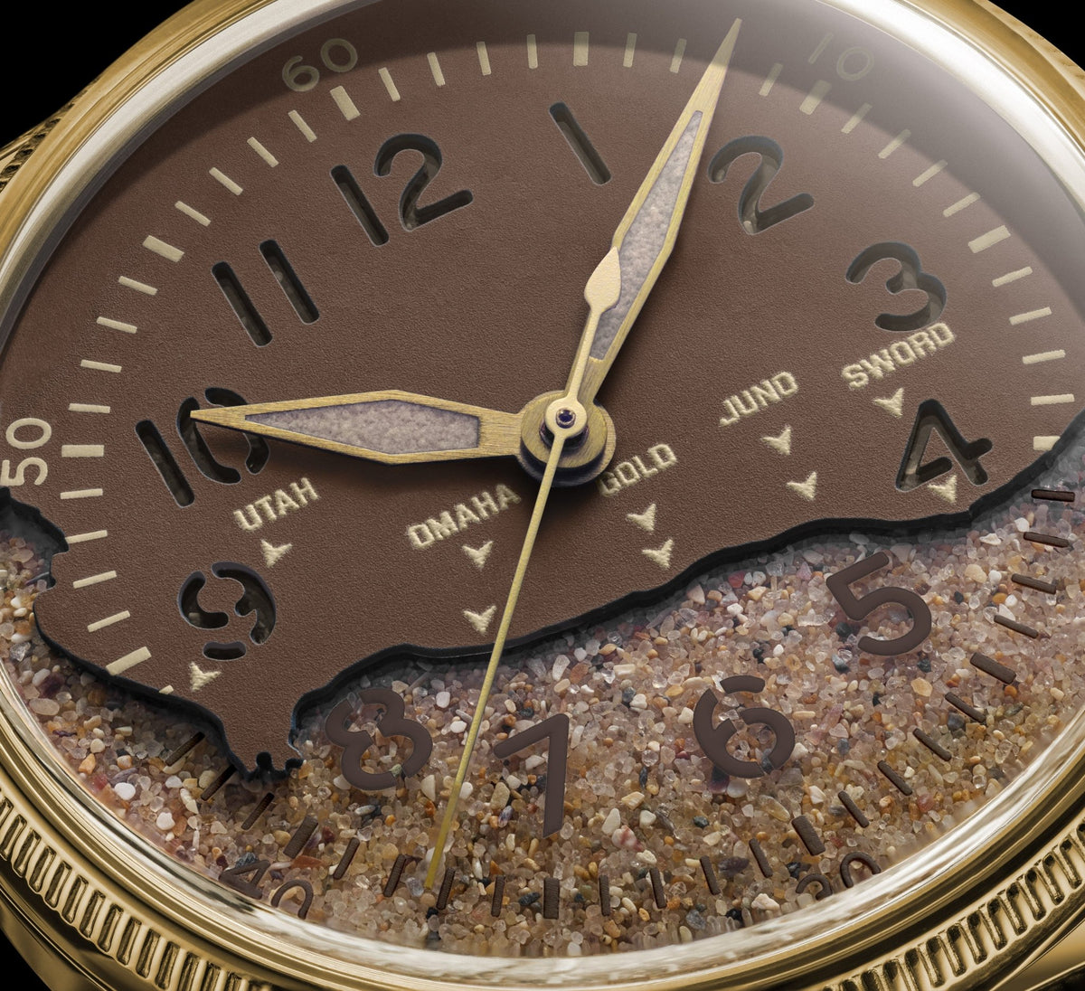 Utah Beach Bronze watch with sand WWII commemoration gift