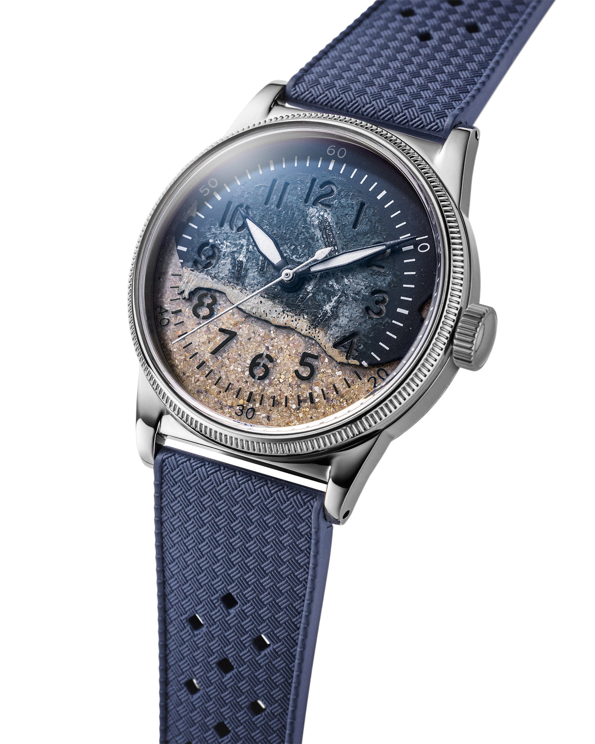 A-11 Utah Beach Steel Tide hand-painted D-Day dial, angled view