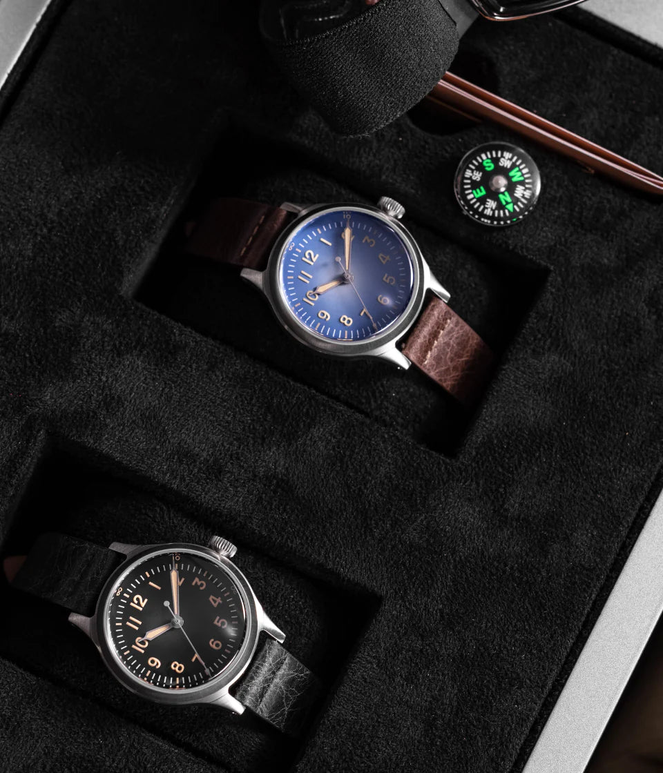 A-2 Diz Laird pilot watch in its presentation box