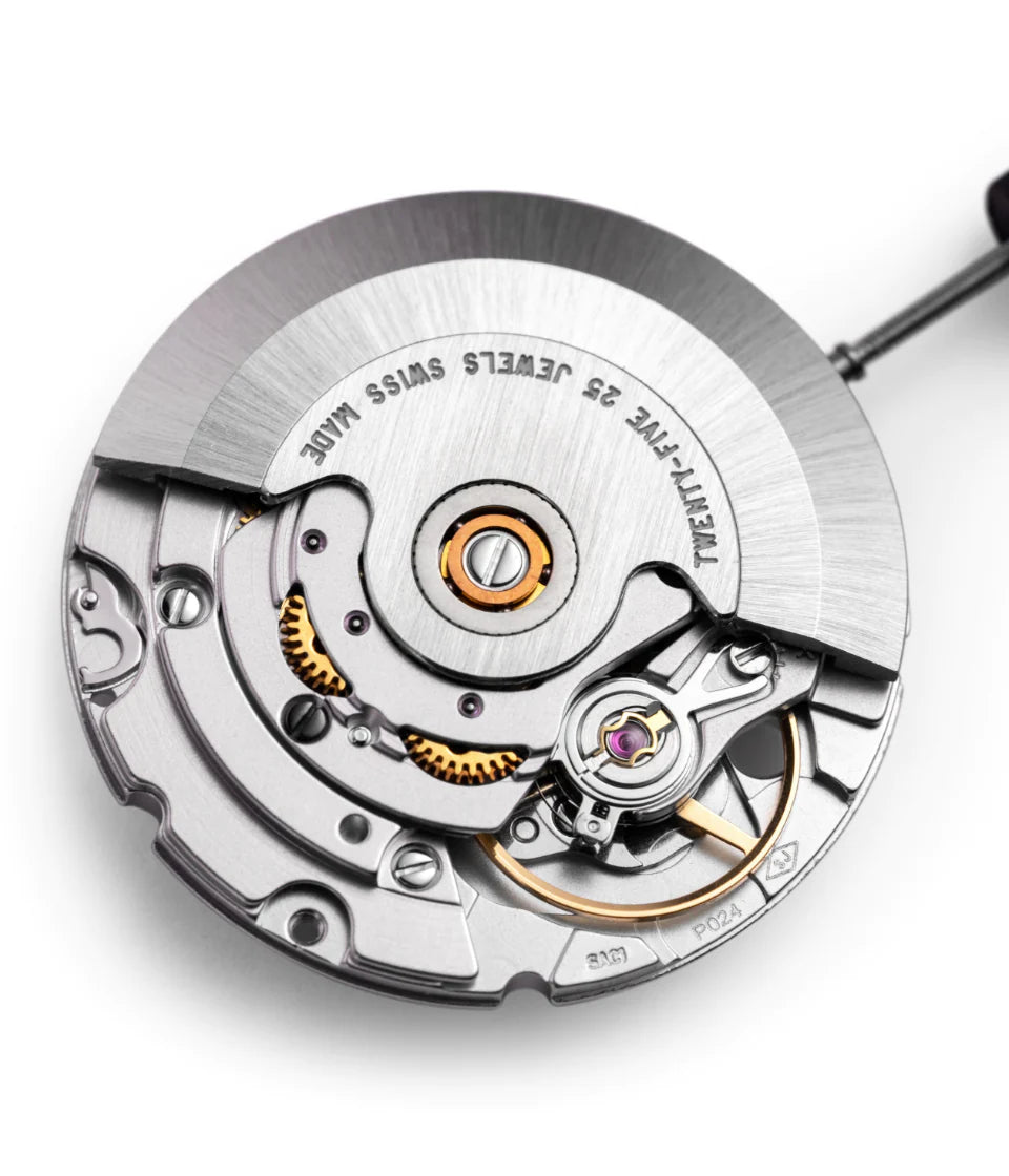 Automatic watch movement, back view