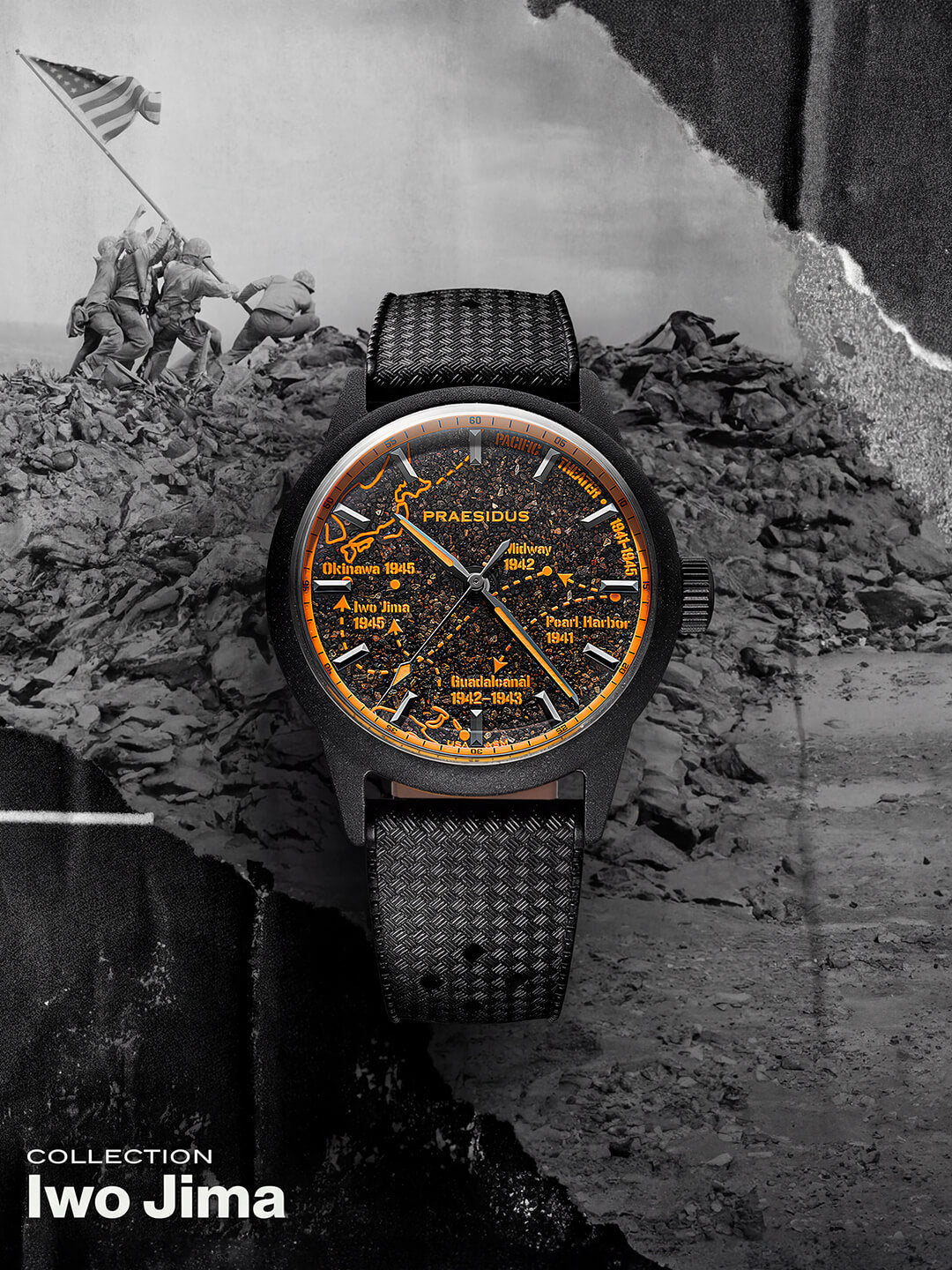 Iwo Jima collection: A-11 watch with Iwo Jima volcanic sand dial