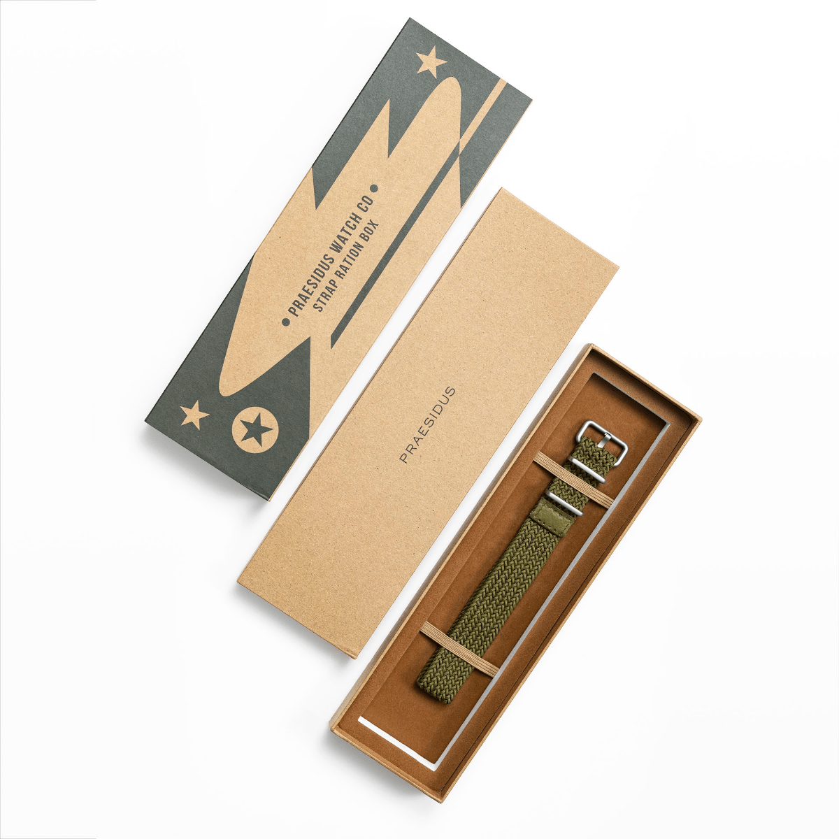 Olive Green Perlon Strap - Praesidus