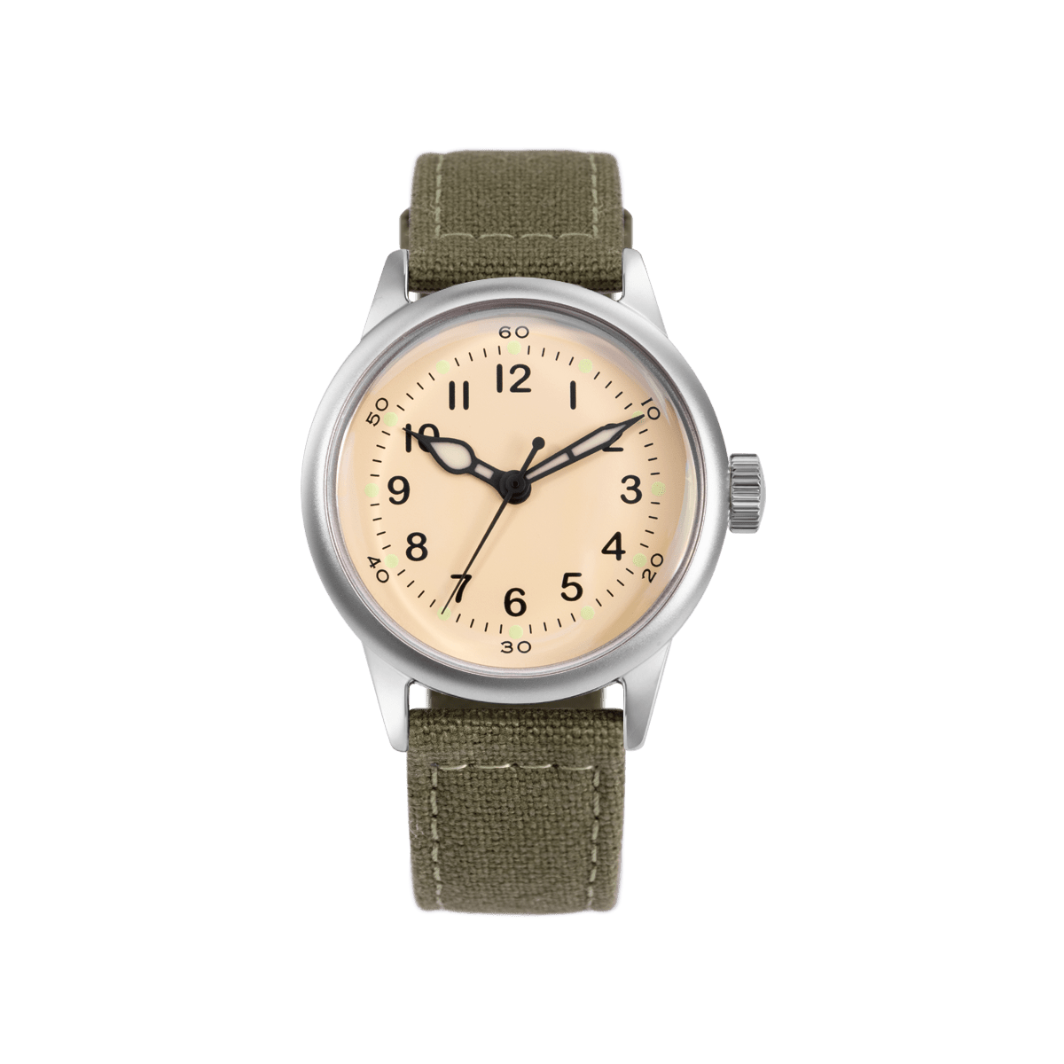 White Dial Military Watch With Canvas Strap Tom Rice | Praesidus