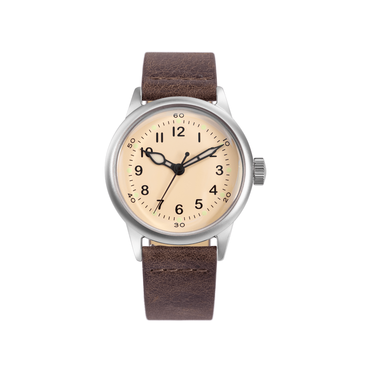 Service Watch White Leather