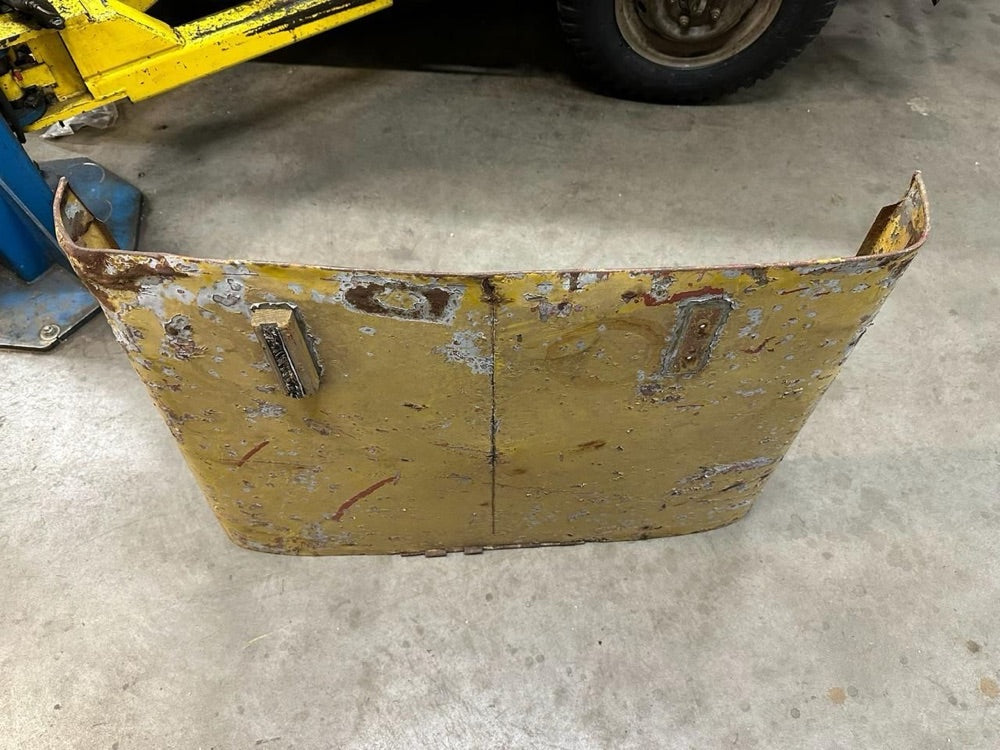 Original WW2 Willys MB donor hood with weathered paint, used to create A-11 LMUV dials