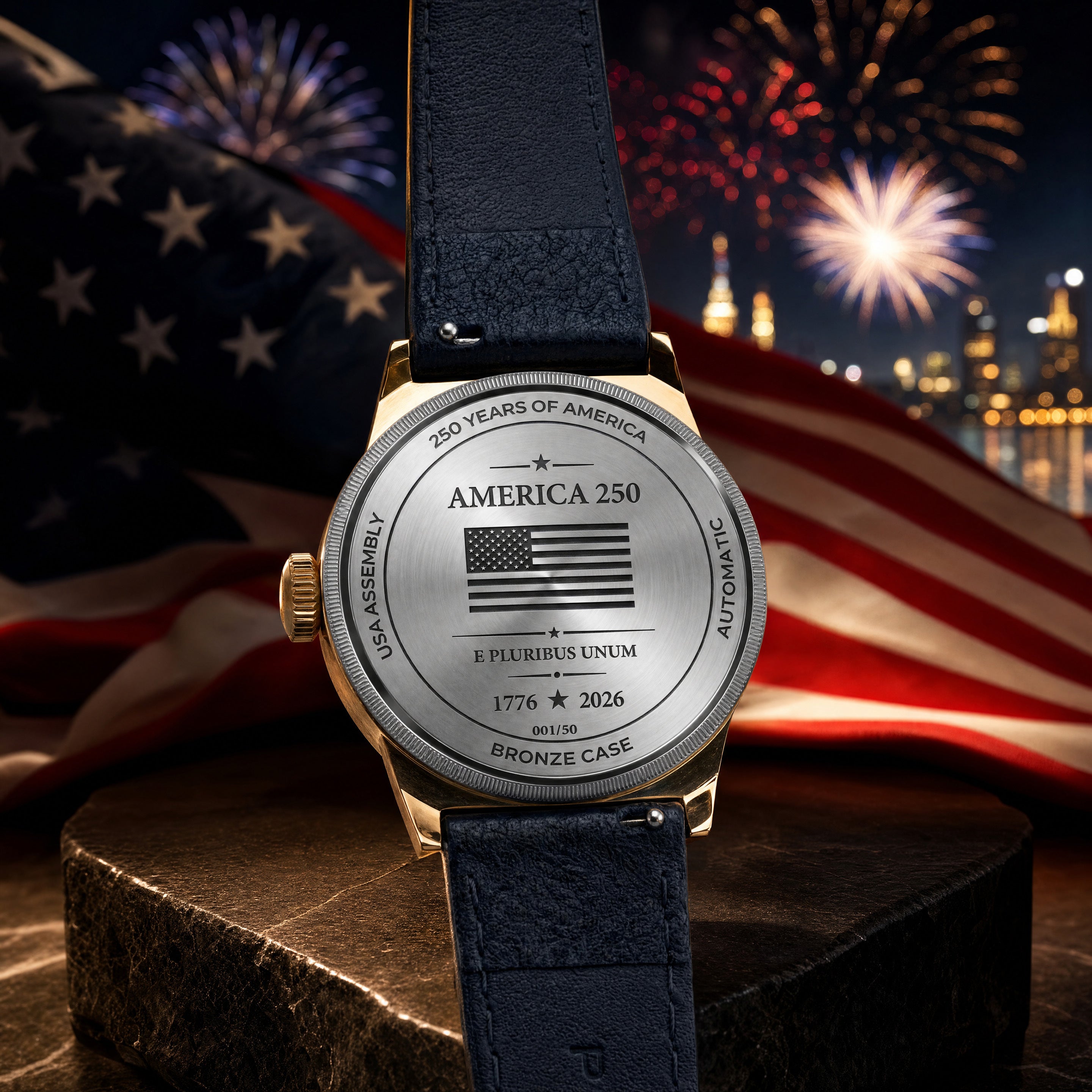 250th Anniversary Bronze - Black Leather