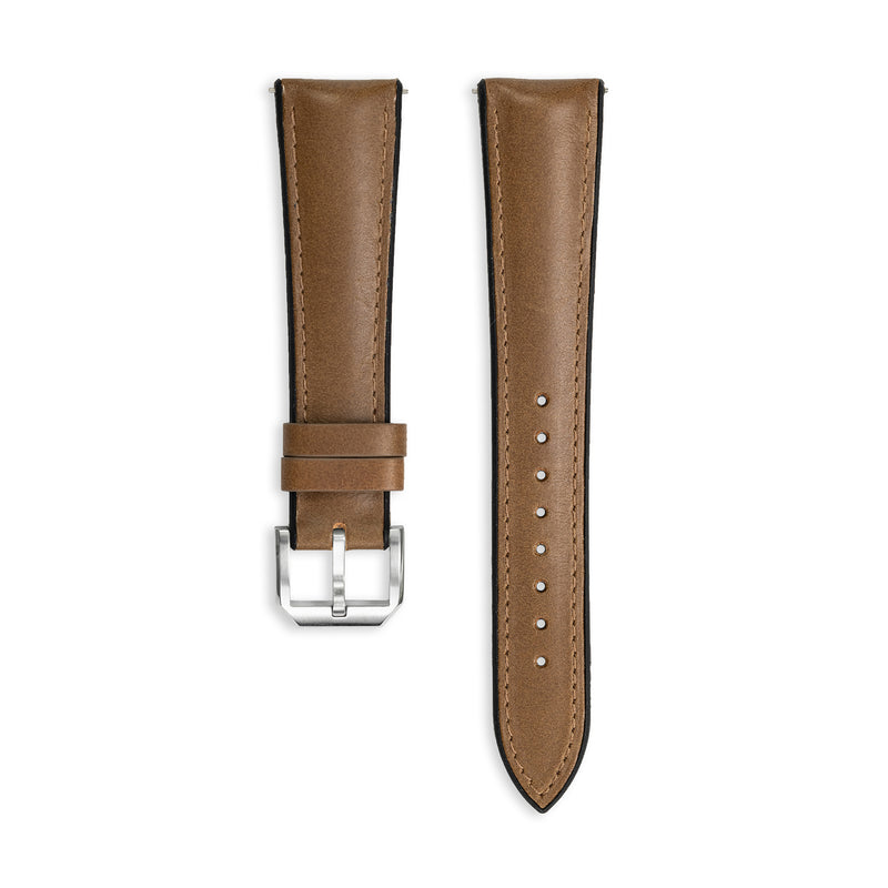Brown Tobacco DuoHide Leather Watch Strap, 20mm - Praesidus