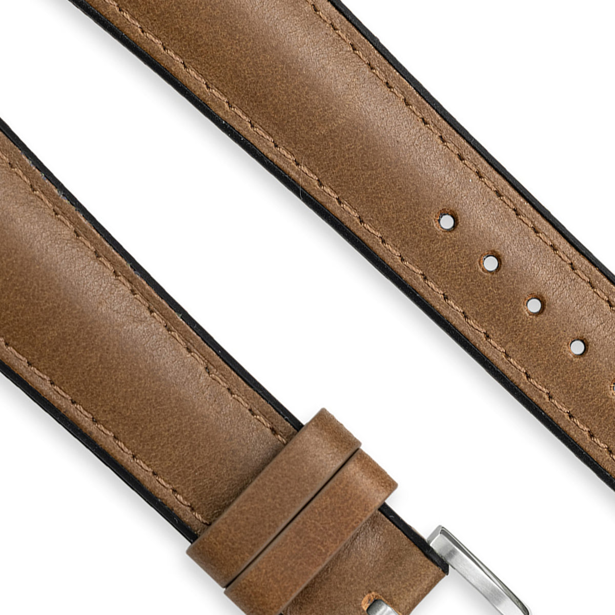 Brown Tobacco DuoHide Leather Watch Strap, 20mm - Praesidus