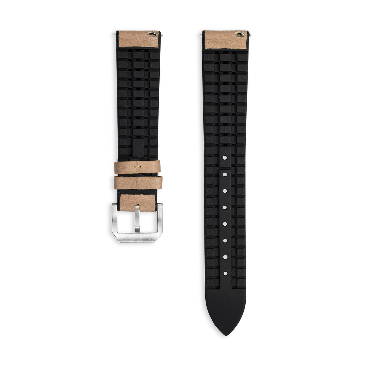 Sand DuoHide Leather Watch Strap, 20mm - Praesidus