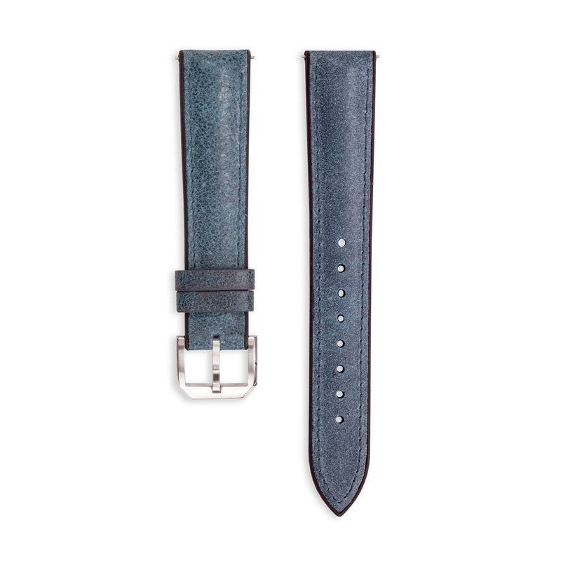Petrol Blue DuoHide Leather Watch Strap, 20mm - Praesidus