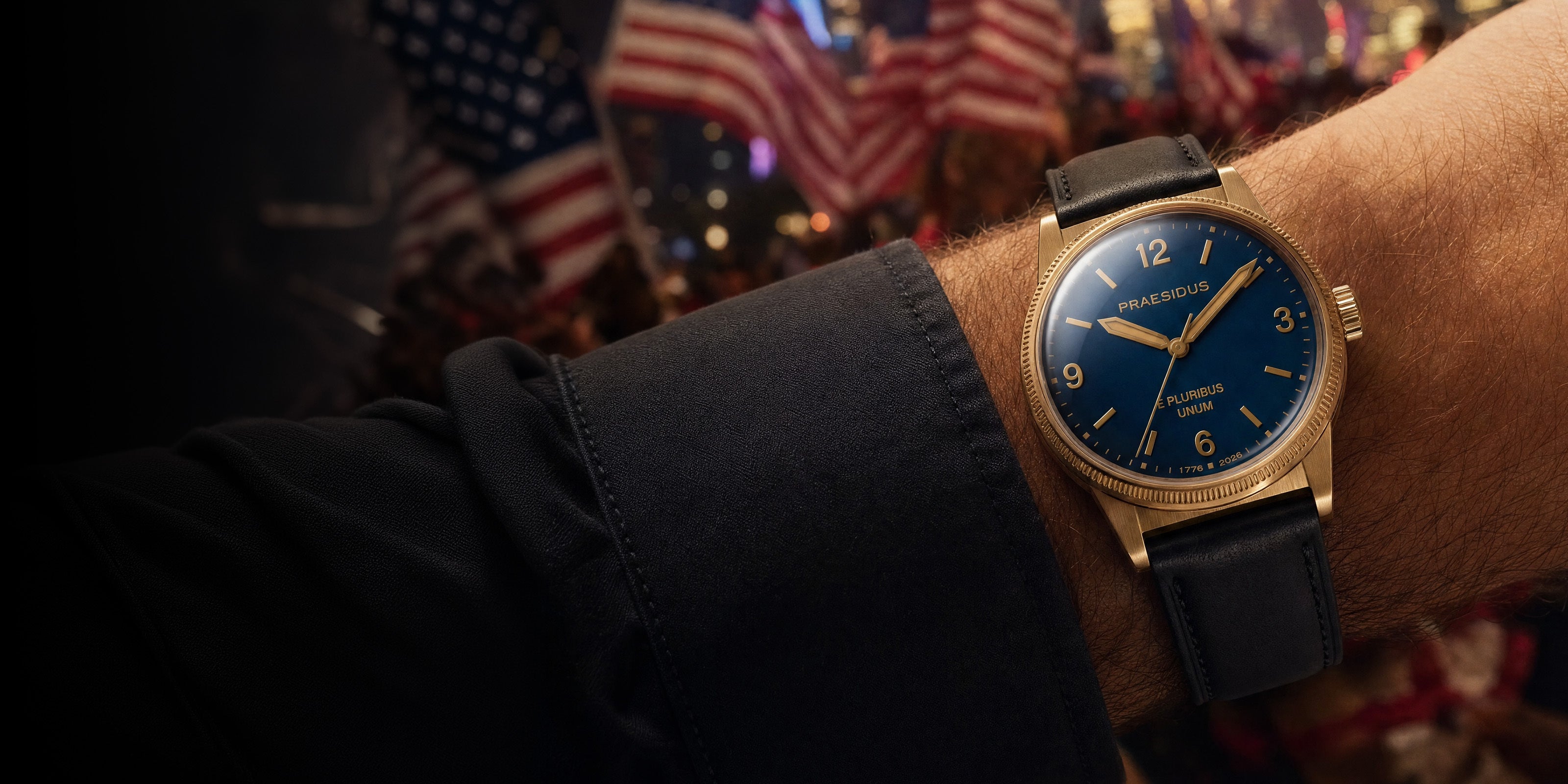 250th Anniversary Bronze - Black Leather