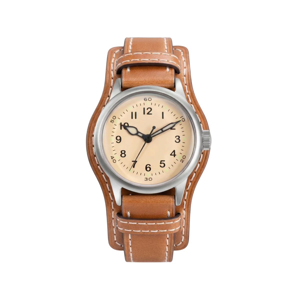 White Dial Military Watches With Bund Leather Strap Tom Rice