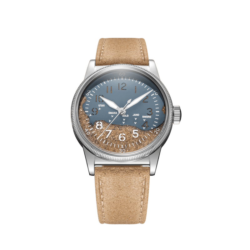 Praesidus A-11 UB Higgins Blue watch with sand leather strap