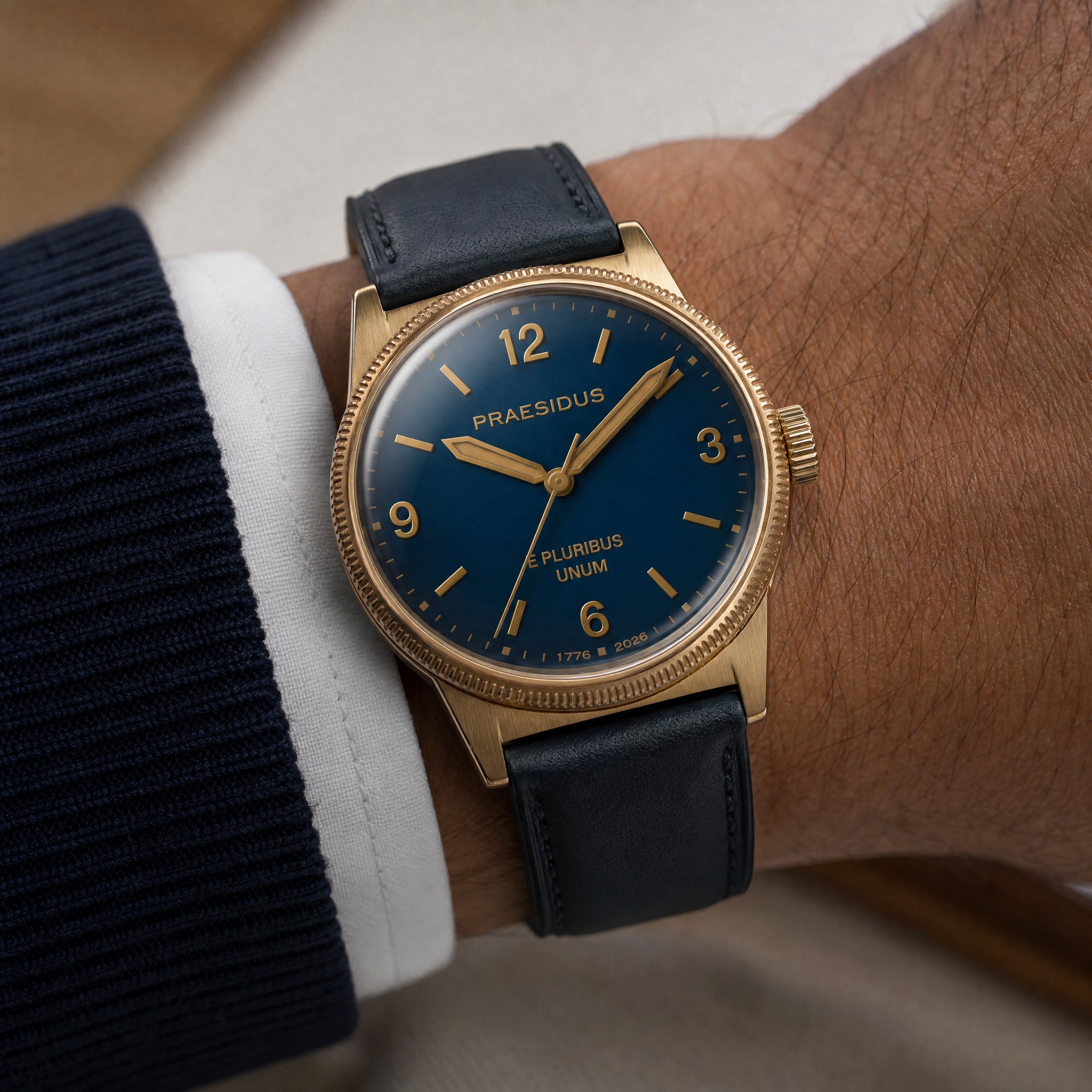 250th Anniversary Bronze - Black Leather