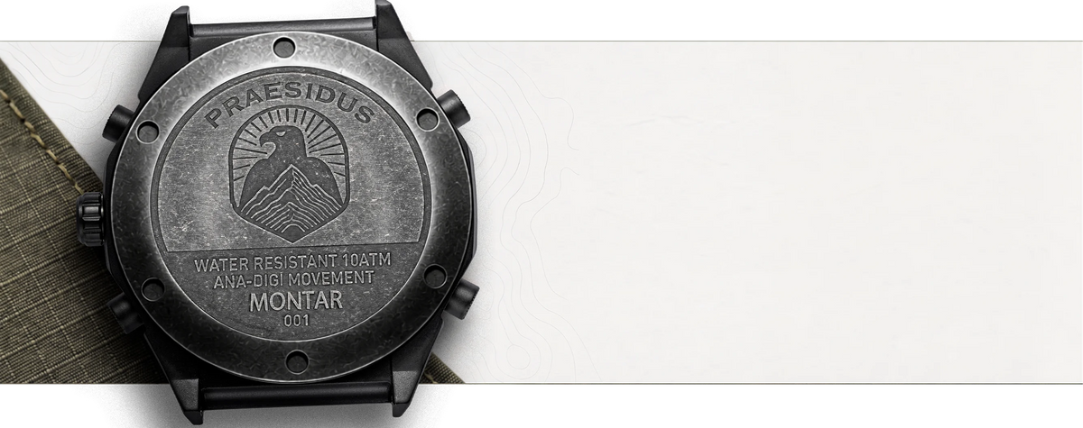 A MONTAR caseback etched with its serial number