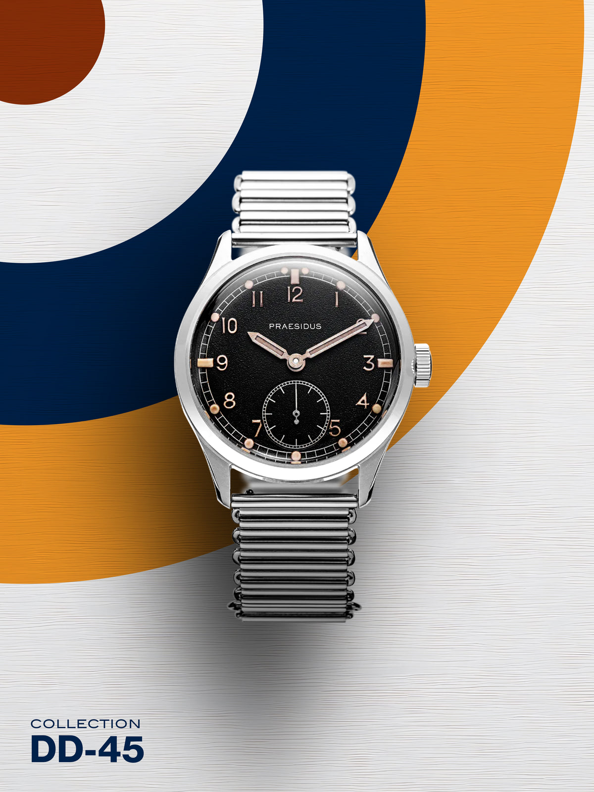 DD-45 collection: DD-45 field watch on a steel bracelet
