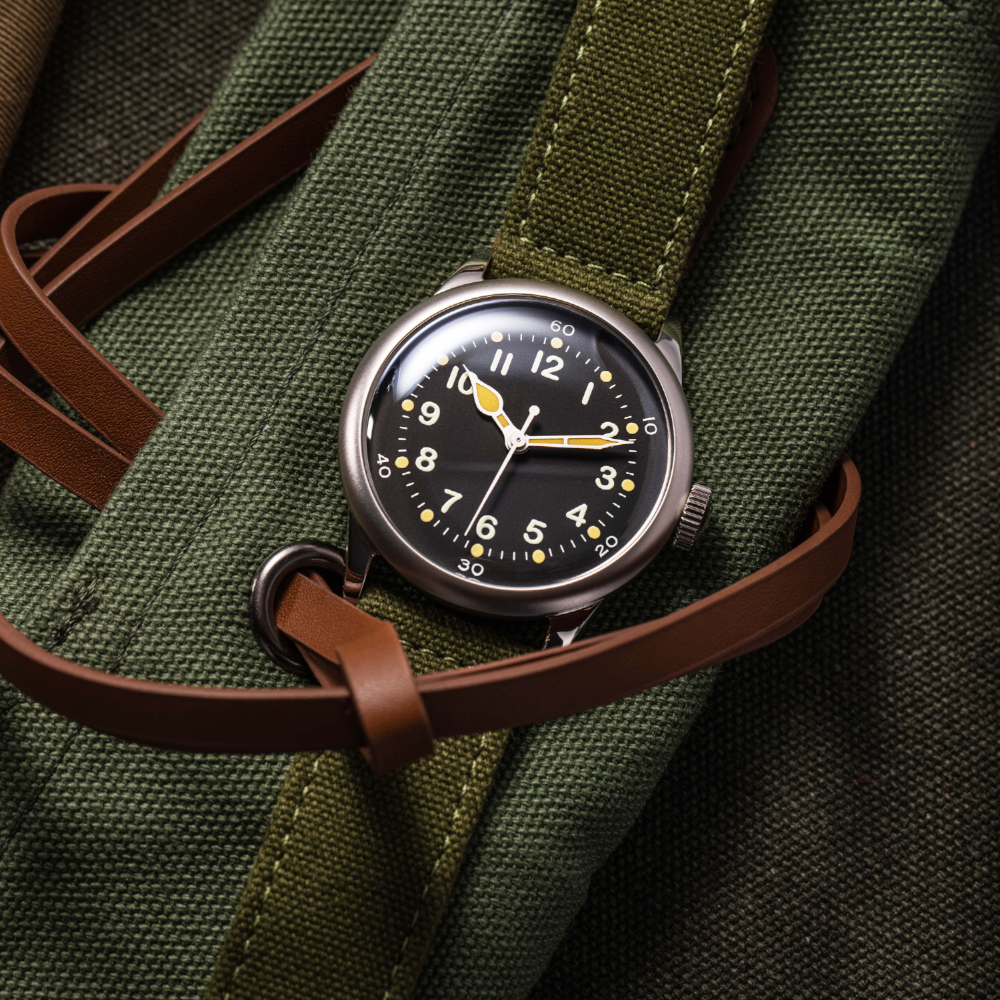 Black Dial Military Watch With Canvas Strap Tom Rice
